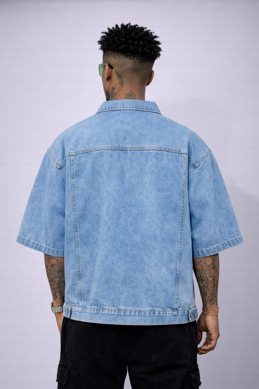 Camisa Oversize En Jean azul cielo