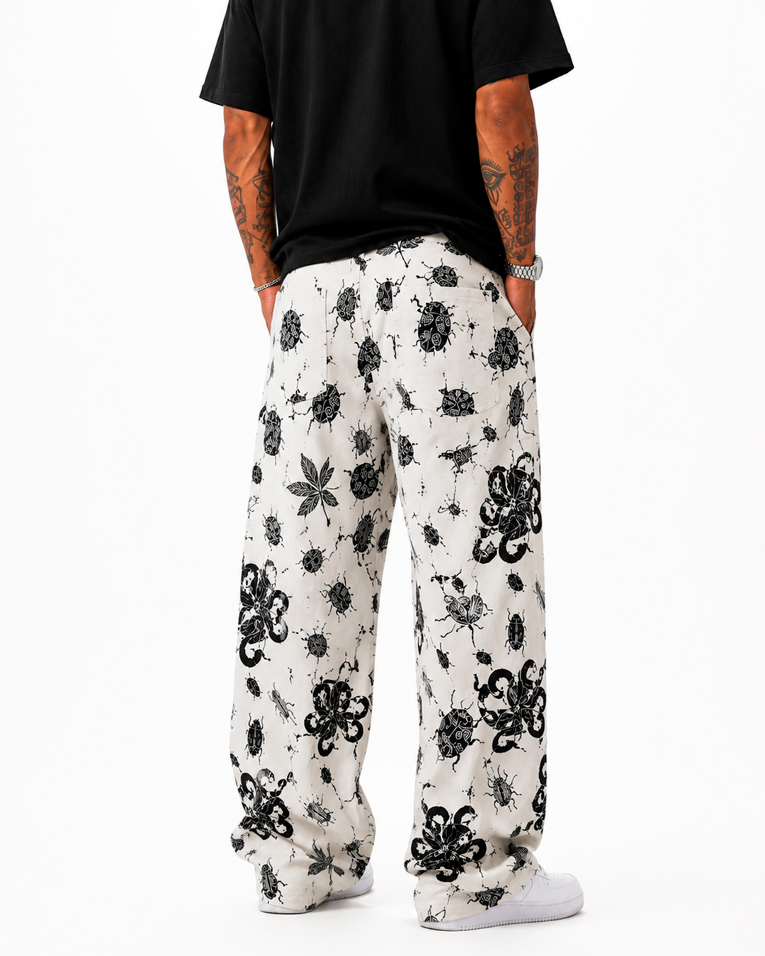 Pantalón Oversize Drill Estampado Botanical Insects