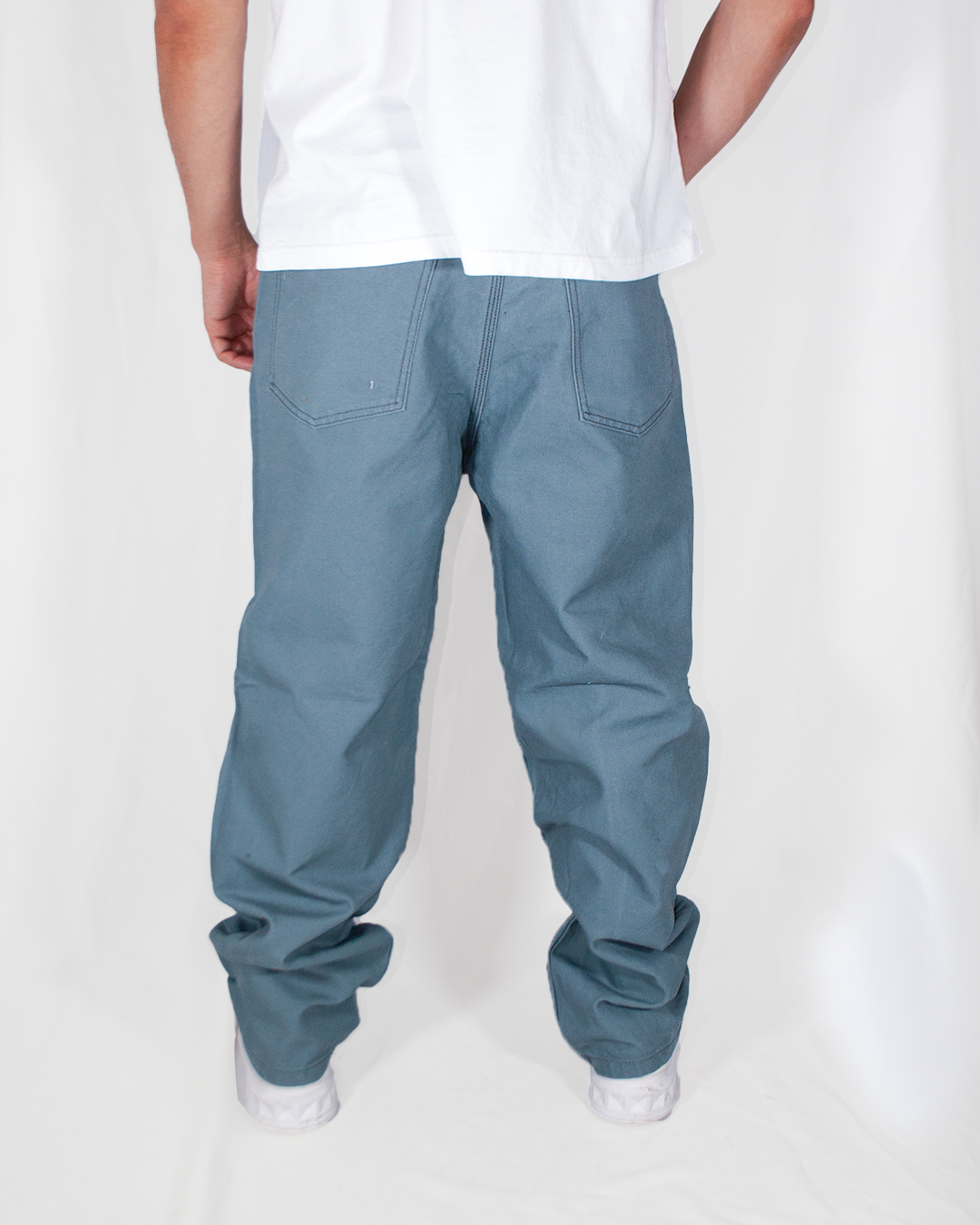 Pantalón Baggy Canva Gris Azulado