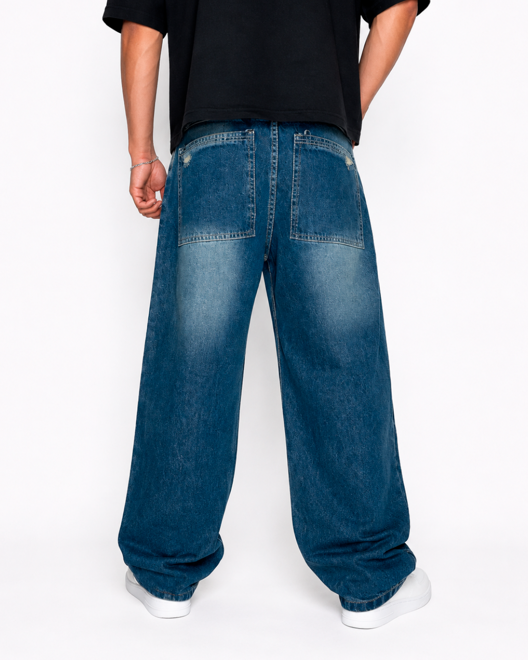 Jean Baggy Azul Roto Rodilla Oversize