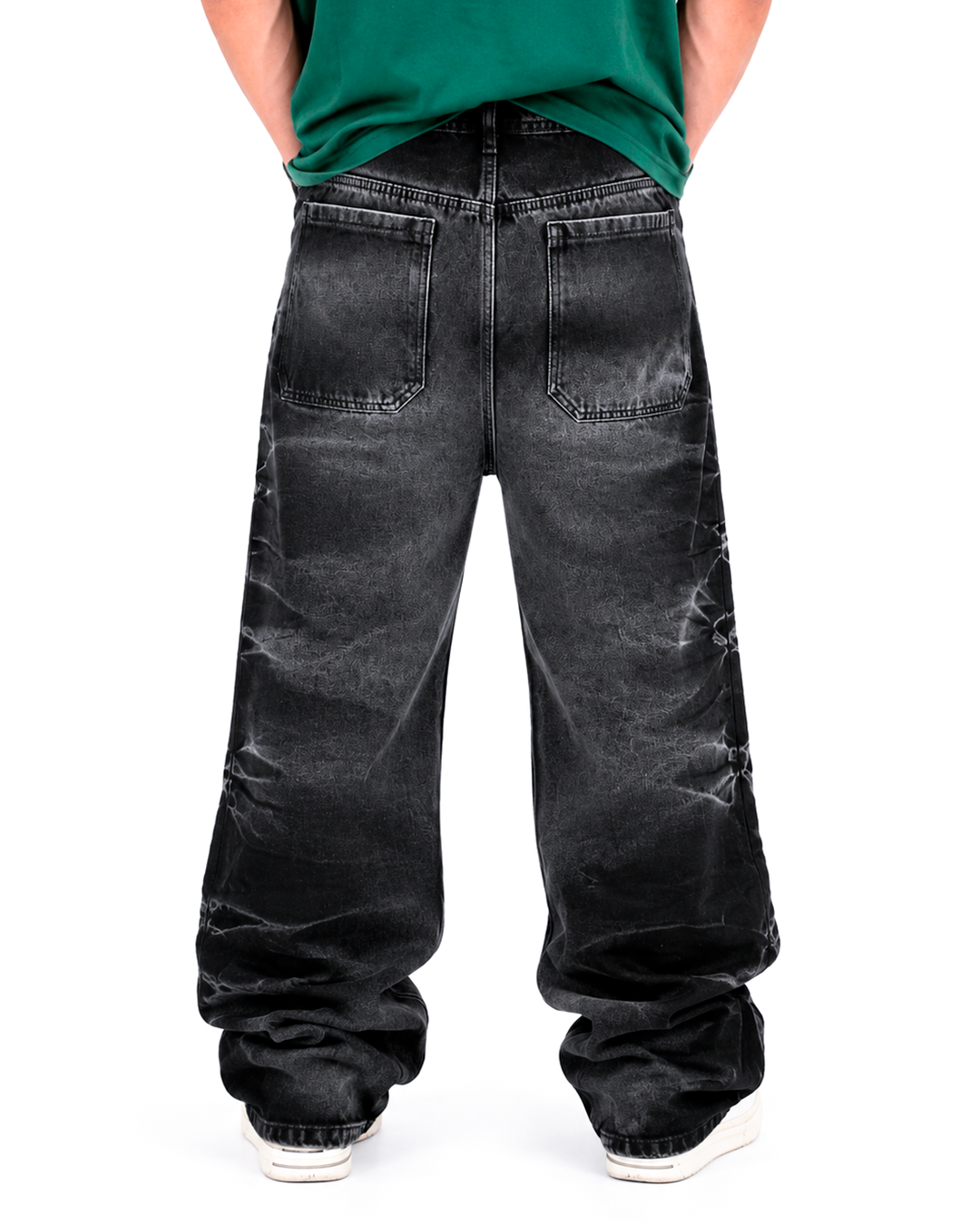 Jean Oversize Rígido Negro Sombra