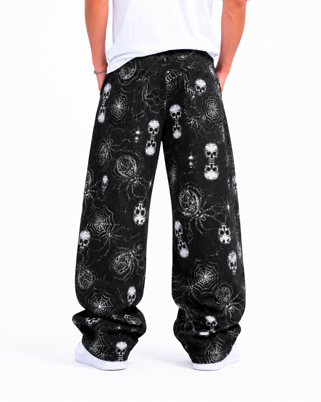 Jean Oversize Calaveras Arañas