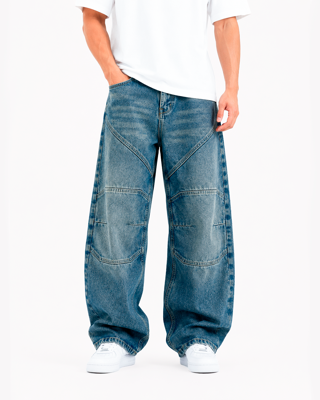 Jean Oversize Verdoso Costuras