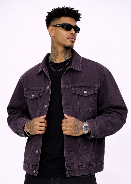 Chaqueta Jean Oversize Morada Wash