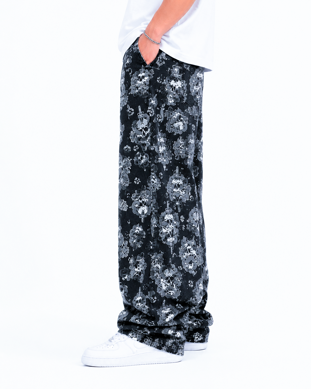 Jean Oversize Calaveras Rosas