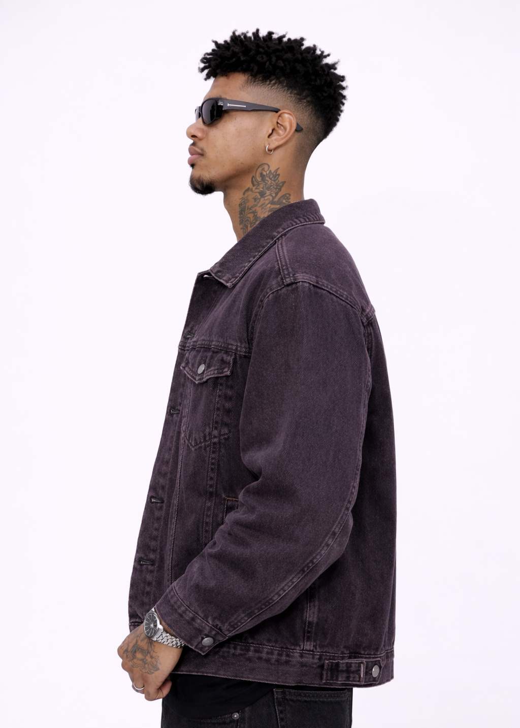 Chaqueta Jean Oversize Morada Wash