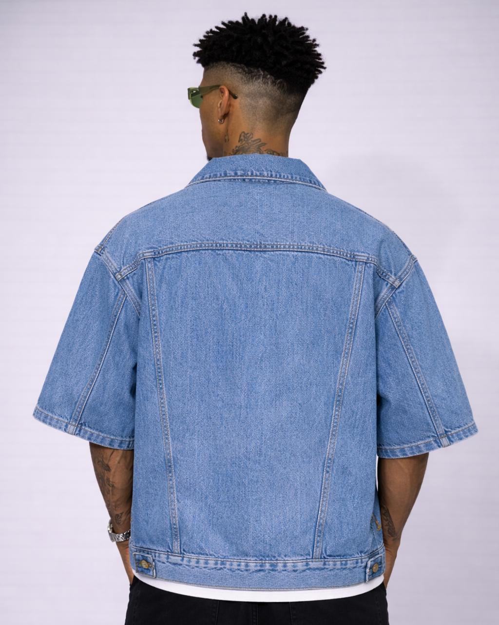 Camisa Oversize En Jean Azul Verdoso