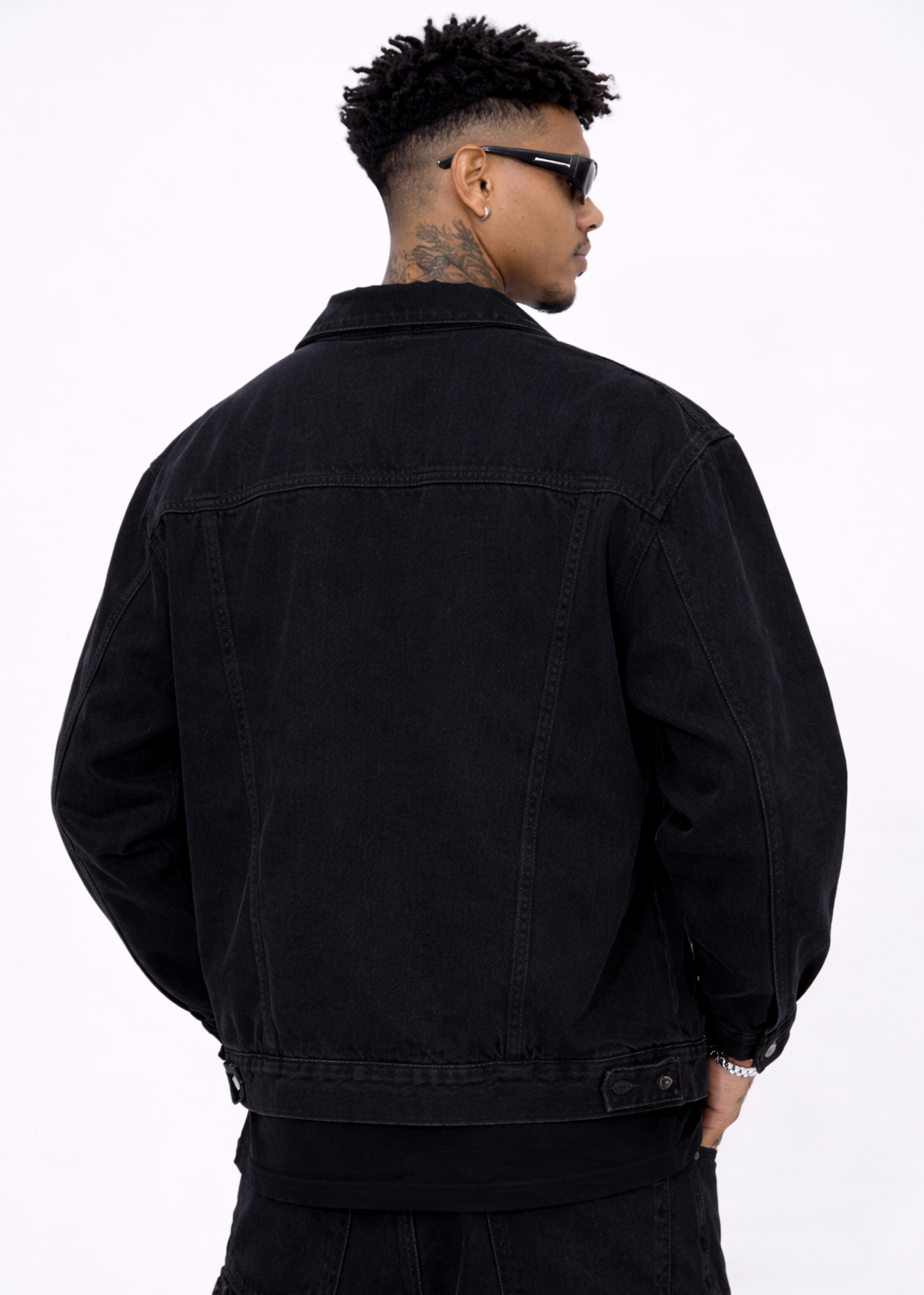 Chaqueta Jean Oversize Negra