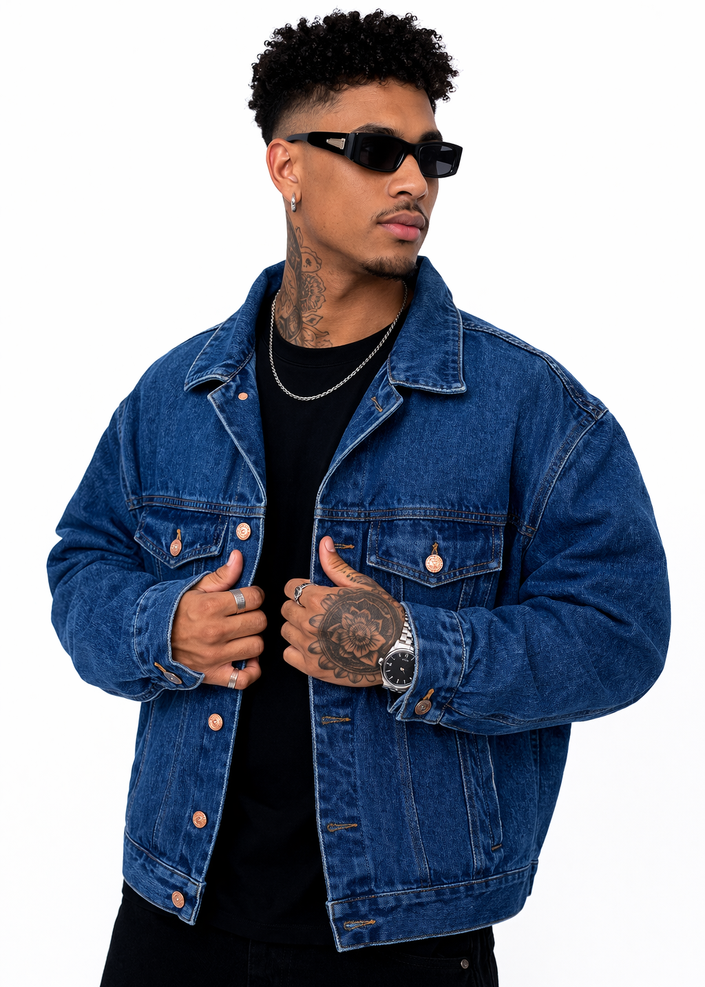 Chaqueta Jean Oversize Azul Clásico
