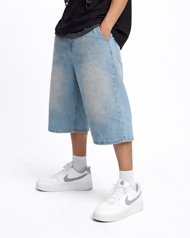 Jorts Oversize Azul Claro Verdozo
