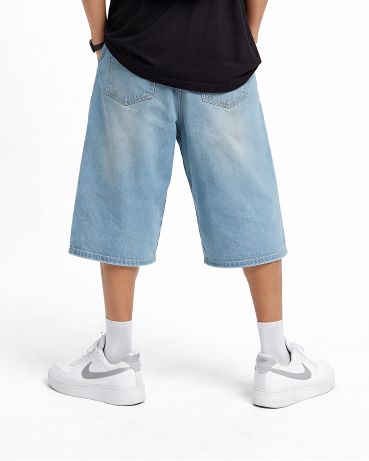 Jorts Oversize Azul Claro Verdozo