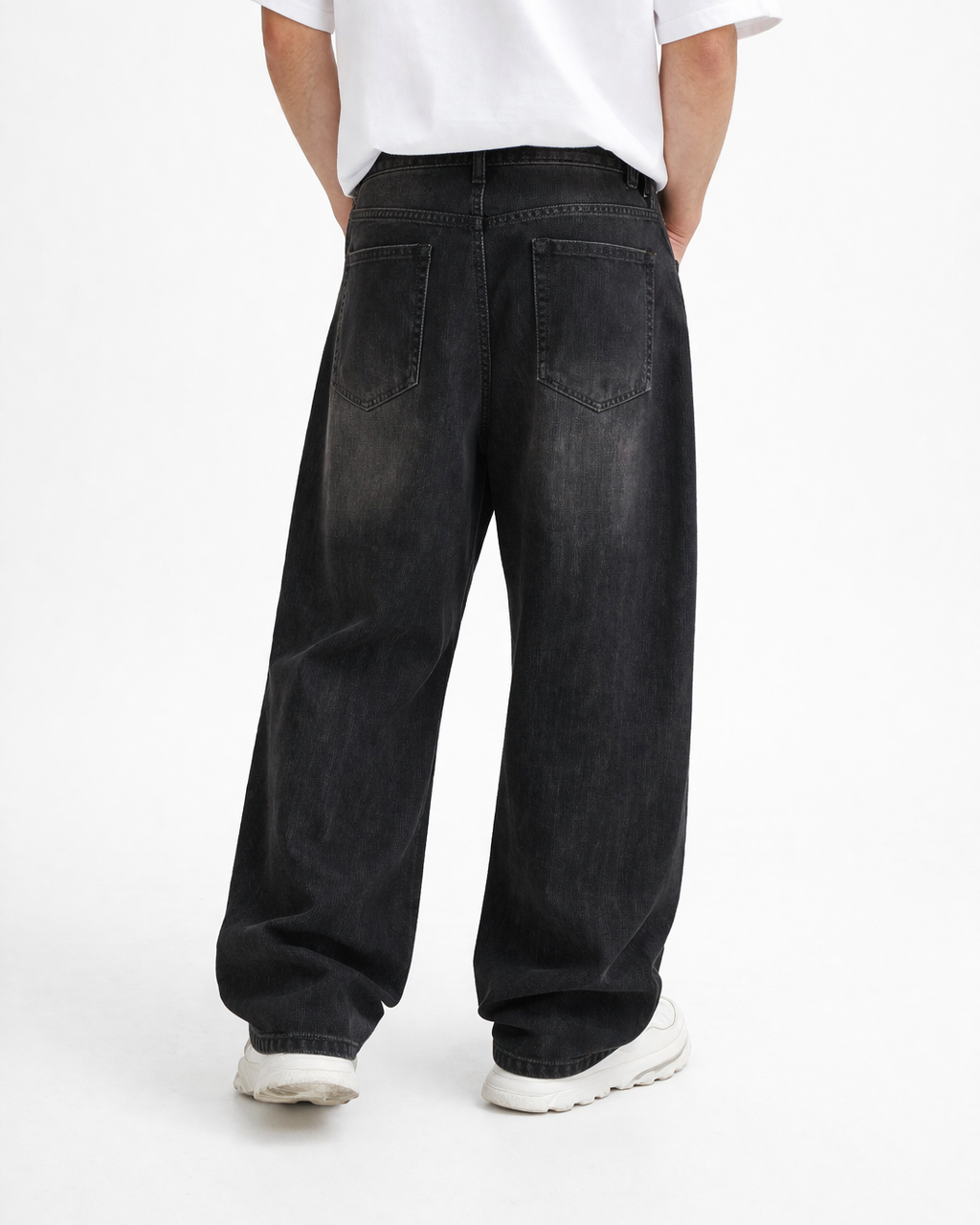 Pantalón Jeans Baggy Gris  Desvanecido