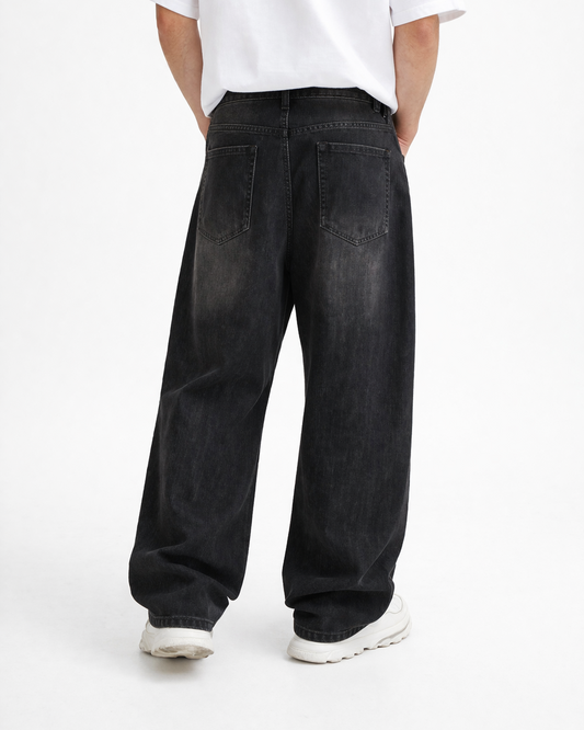 Pantalón Jeans Baggy Gris  Desvanecido