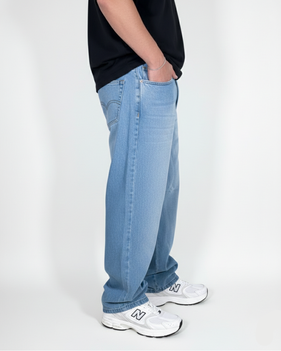 Pantalón Baggy Azul claro desvanecido