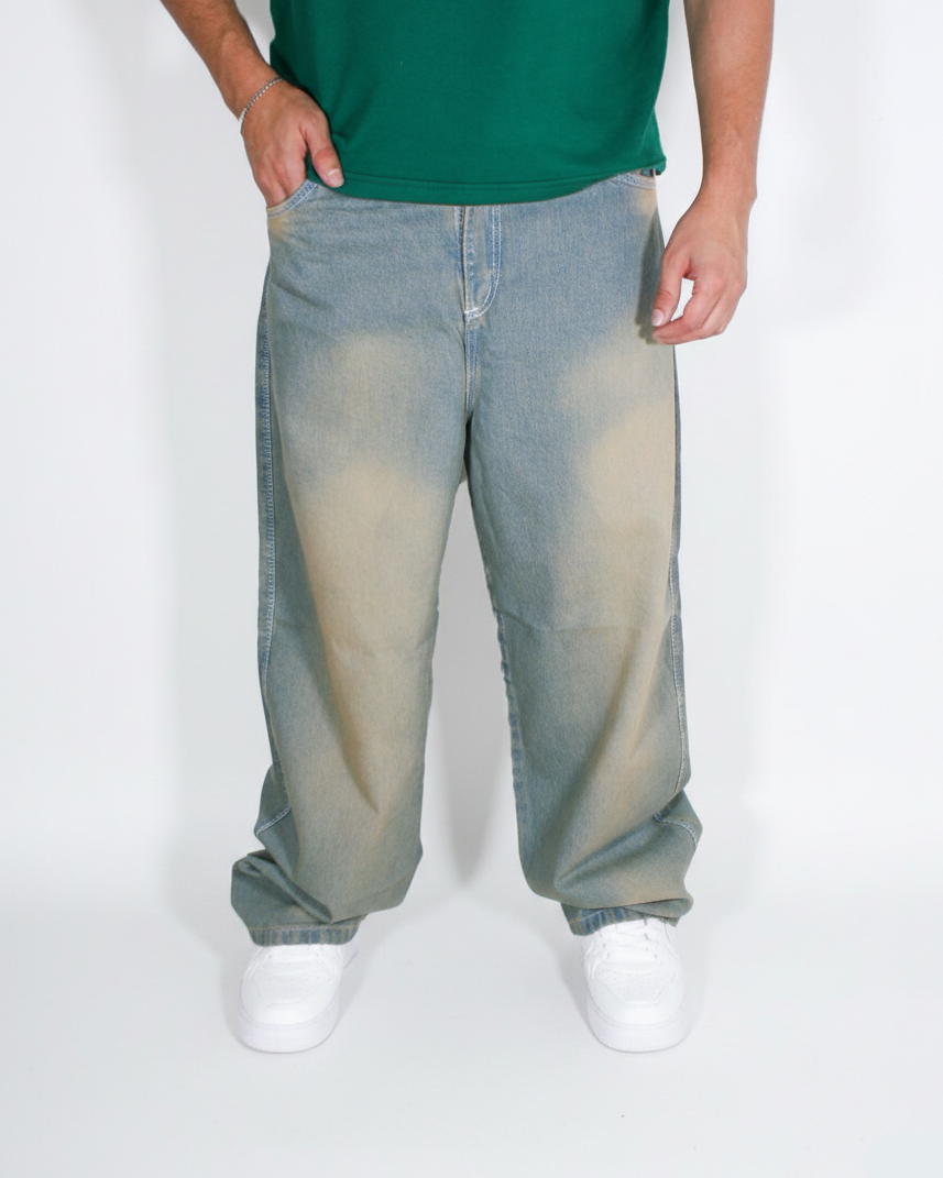Pantalón  Baggy Azul verdoso Vitage.
