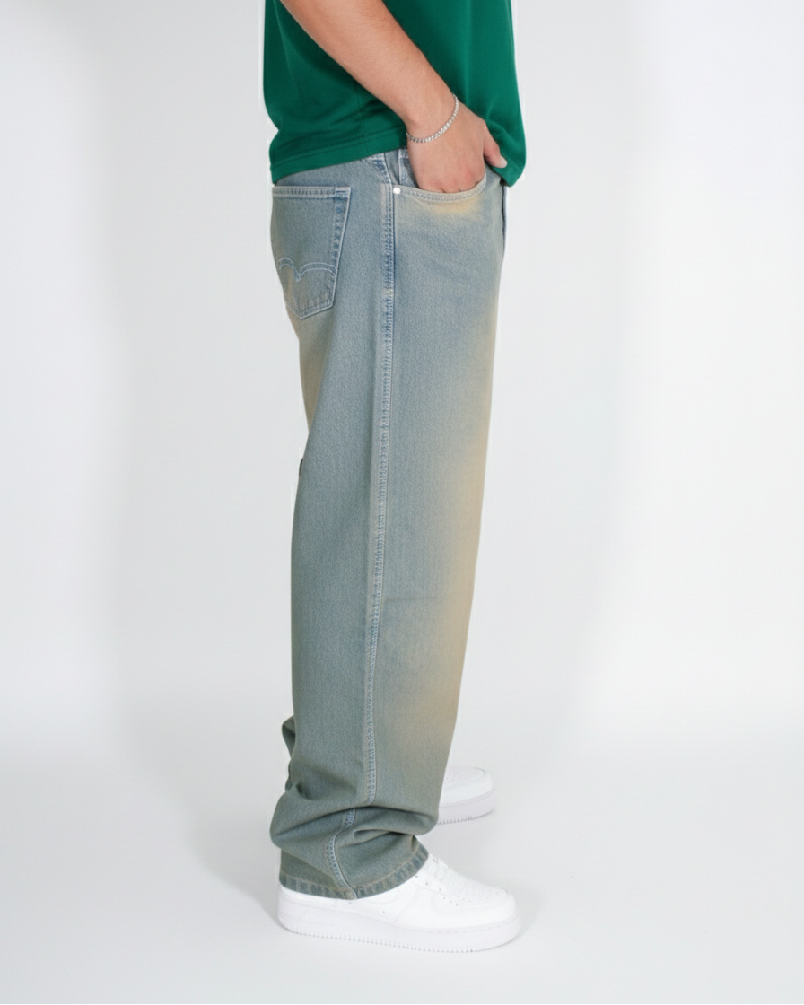 Pantalón  Baggy Azul verdoso Vitage.