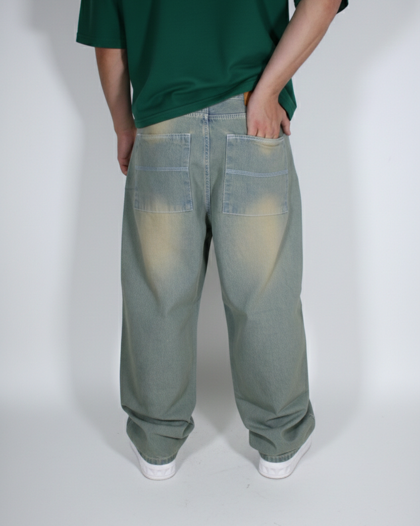 Pantalón  Baggy Azul verdoso Vitage.