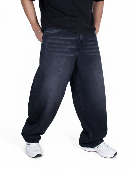 Pantalón Baggy Gris Oscuro Bigotes