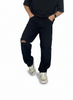 Pantalón Baggy Negro Rotos Rodilla