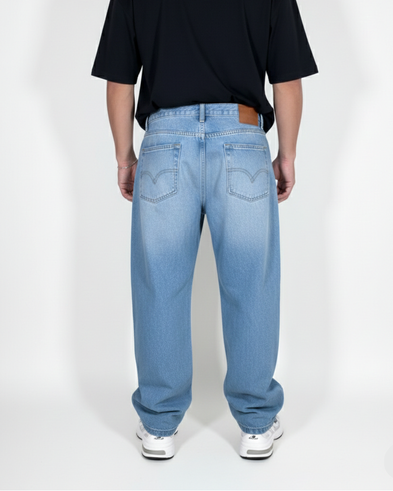 Pantalón Baggy Azul claro desvanecido
