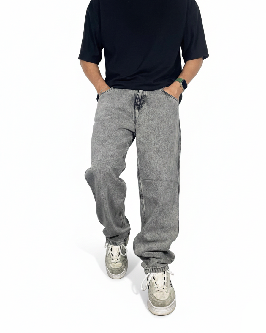 Pantalón Baggy Gris Medio