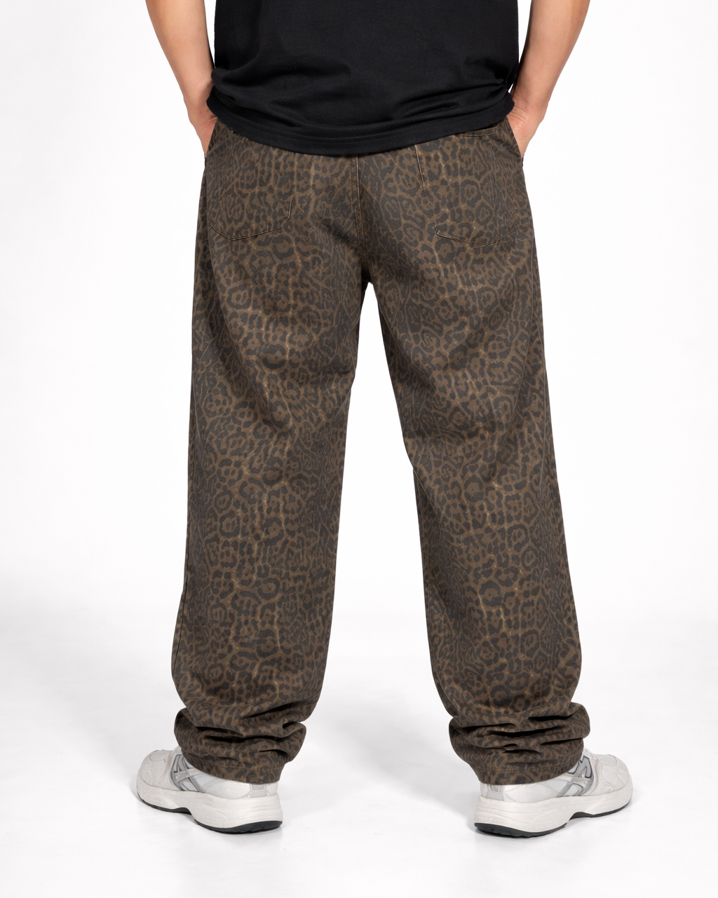 Pantalón Baggy Animal Print Café Leopardo