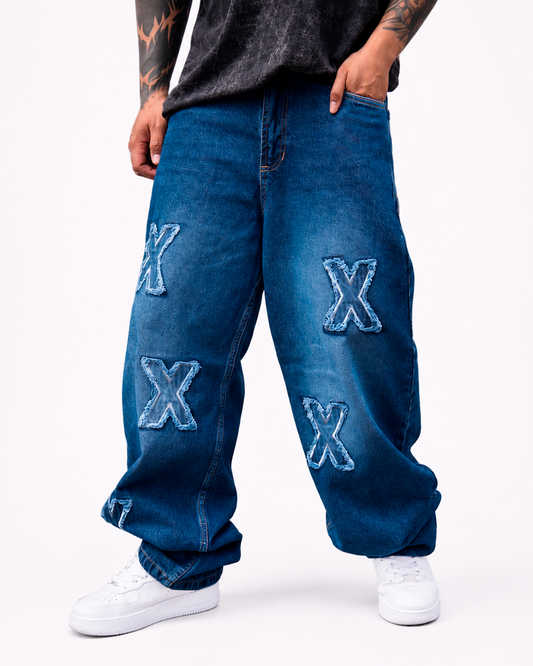 Jean Baggy Azul Bordado X