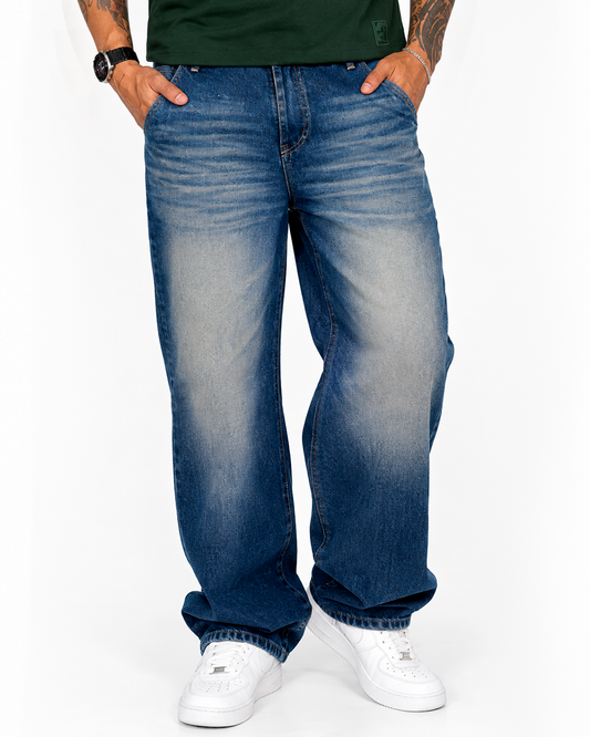 Jean Baggy Azul Desgastado Clásico