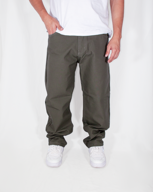 Pantalón Baggy Canva Verde Oliva