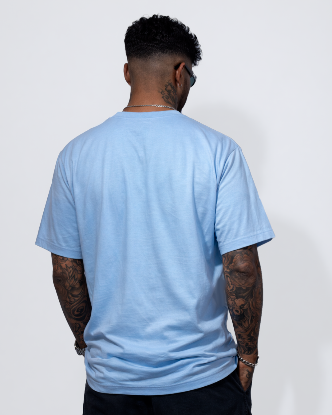 Camiseta Básica Oversize Azul Claro