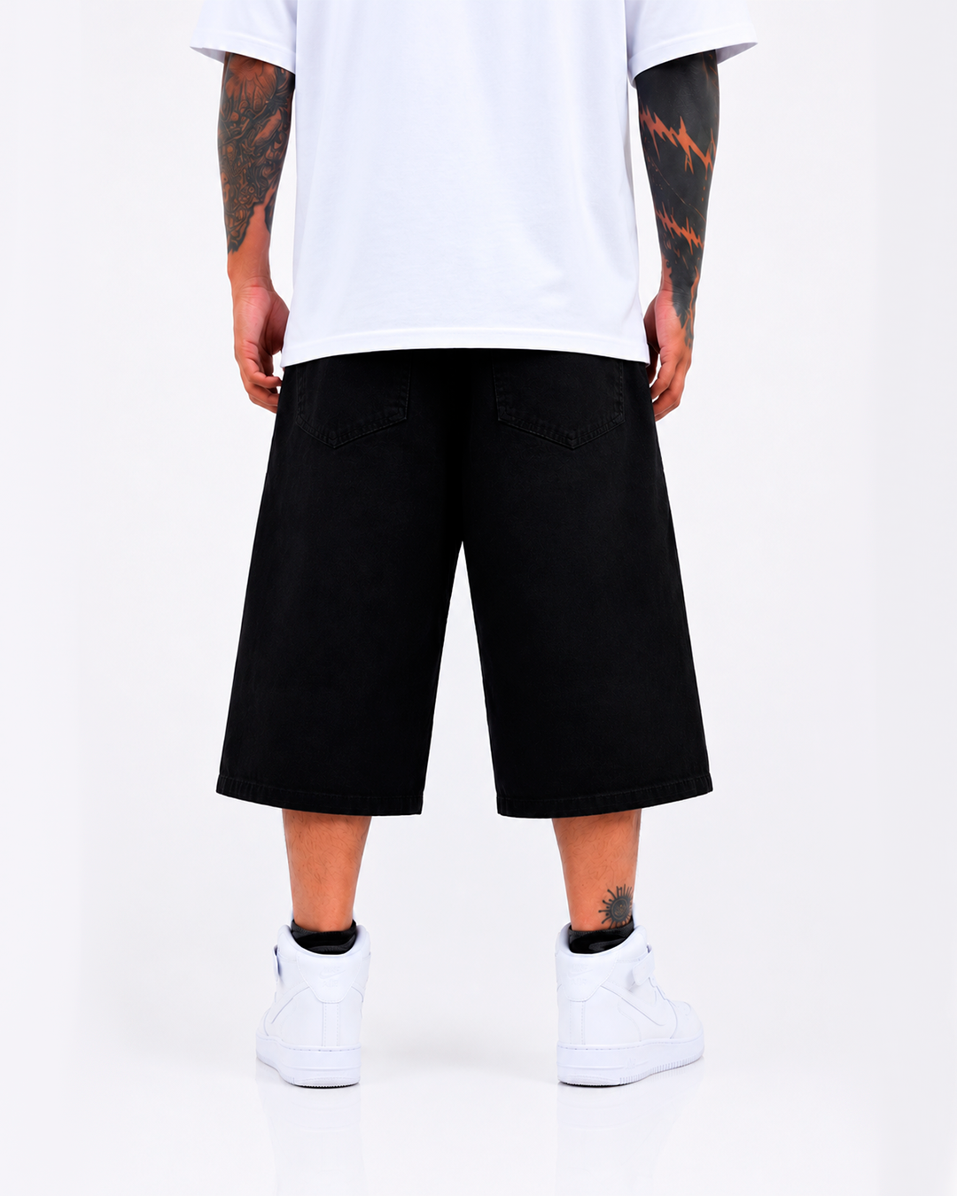 Jorts Oversize Flecos Estrella Negro