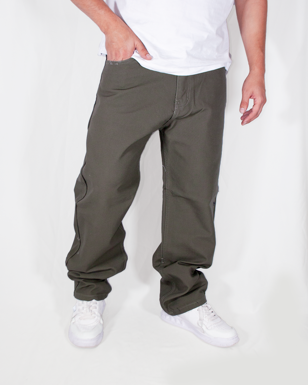 Pantalón Baggy Canva Verde Oliva