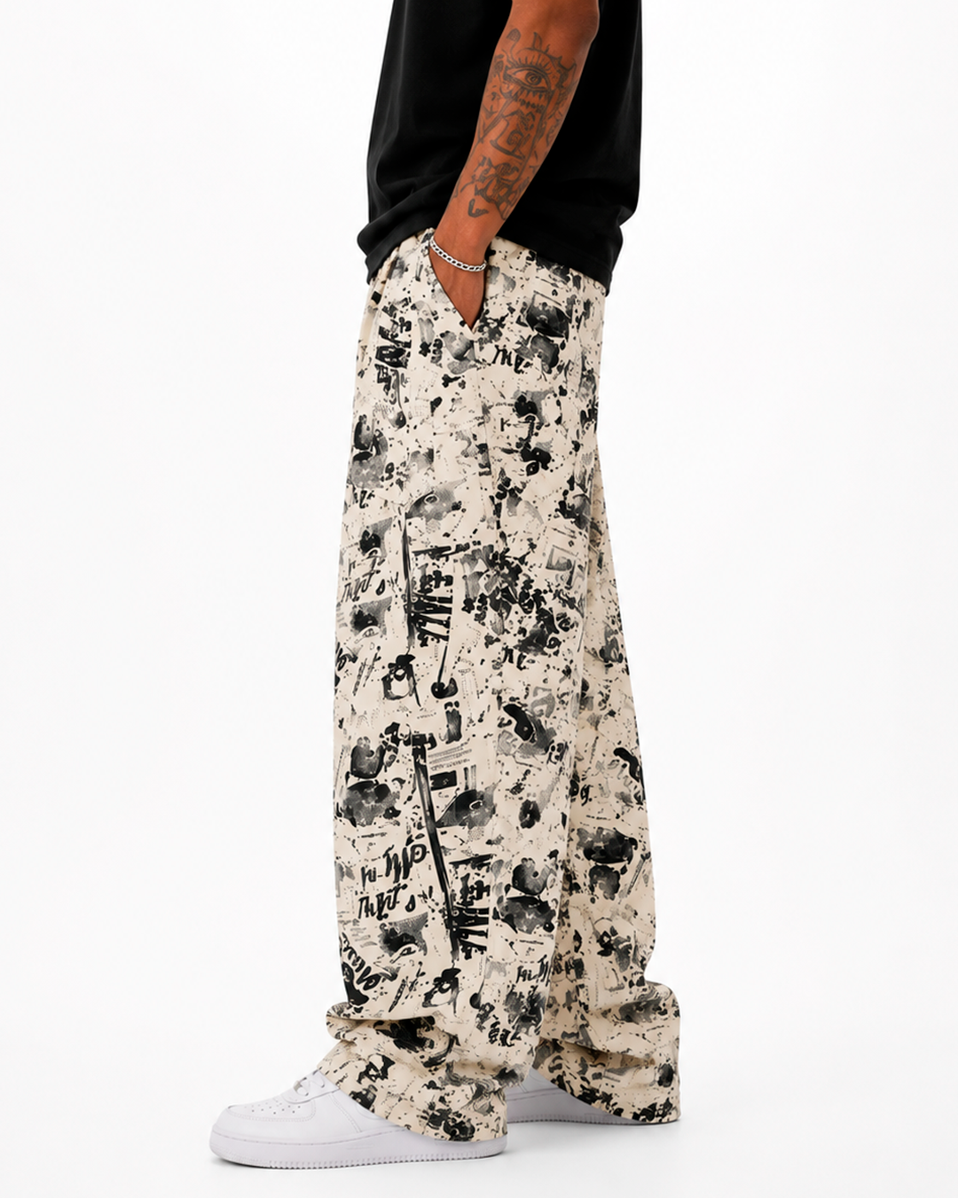 Pantalón Oversize Drill Estampado Urban Collage