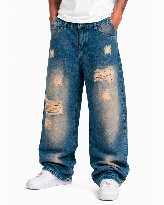 Jeans Oversize Destroyed AZUL VERDOSO