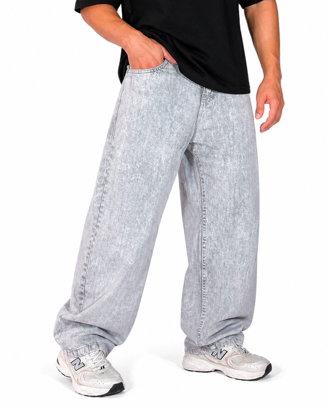 Jean Baggy Gris Perla