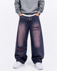 Jean Oversize Morado Wash con Parches