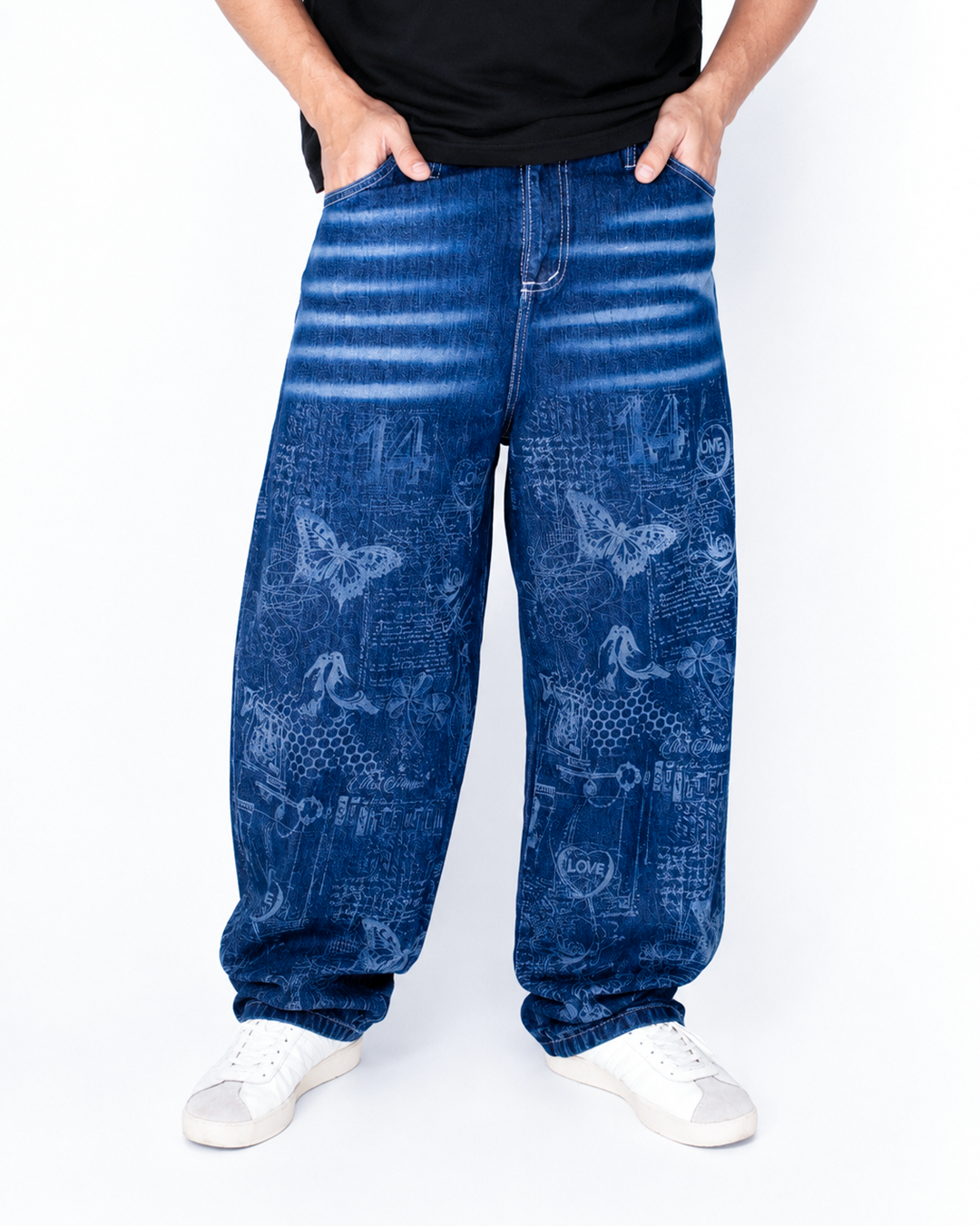 Jean Baggy Azul Stone Lasser Mariposa