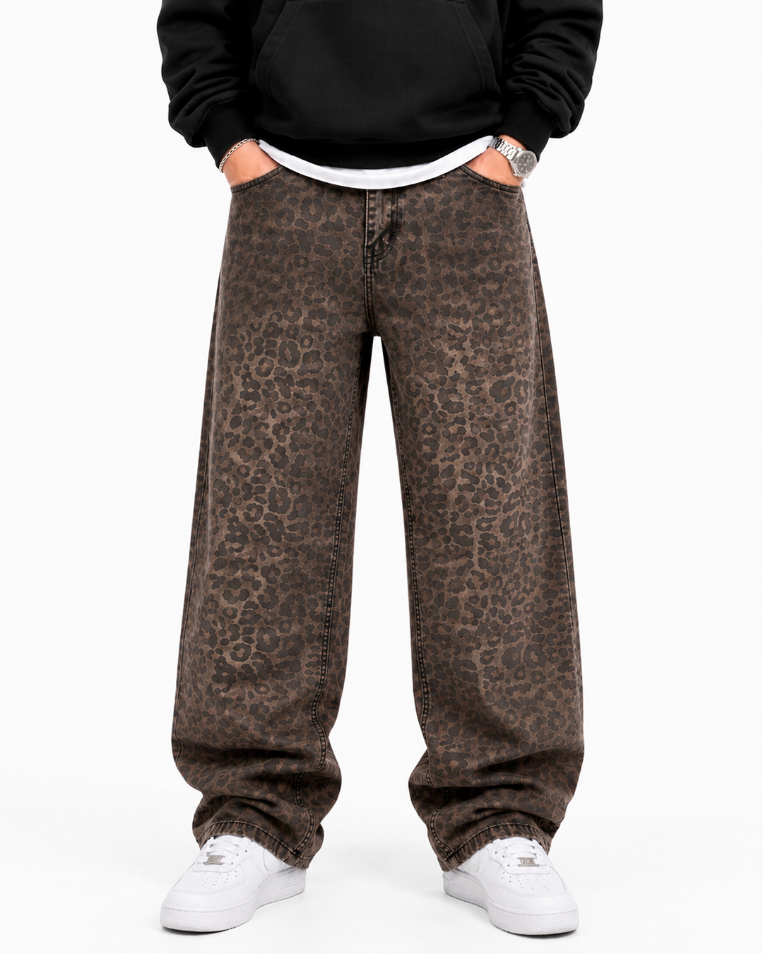 Jean Oversize Animal Print Degradé