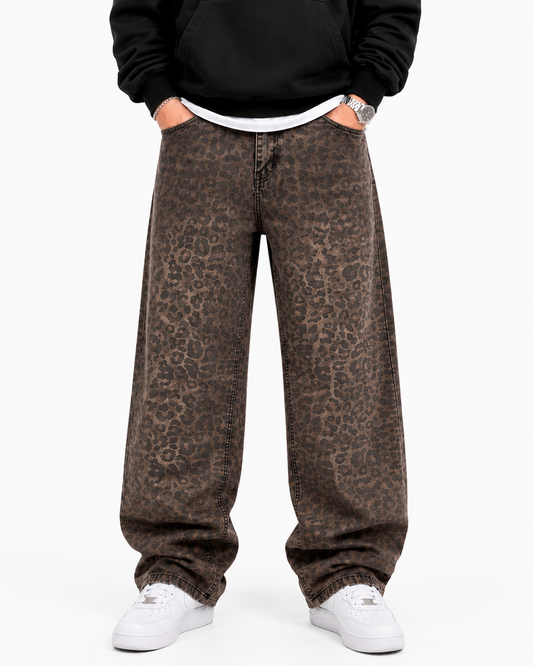 Jean Oversize Animal Print Degradé