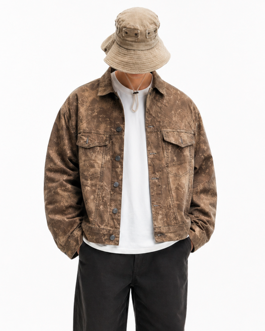 Chaqueta Oversize en Jean Estampado