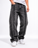 Jeans Oversize Gris Costuras Desflecadas