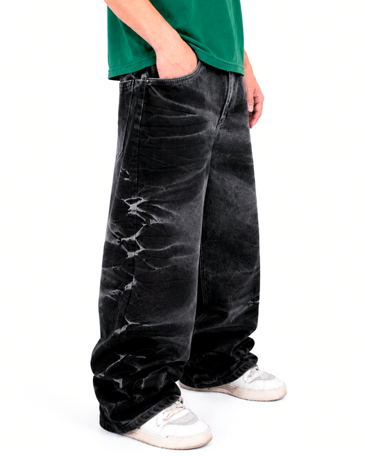 Jean Oversize Rígido Negro Sombra
