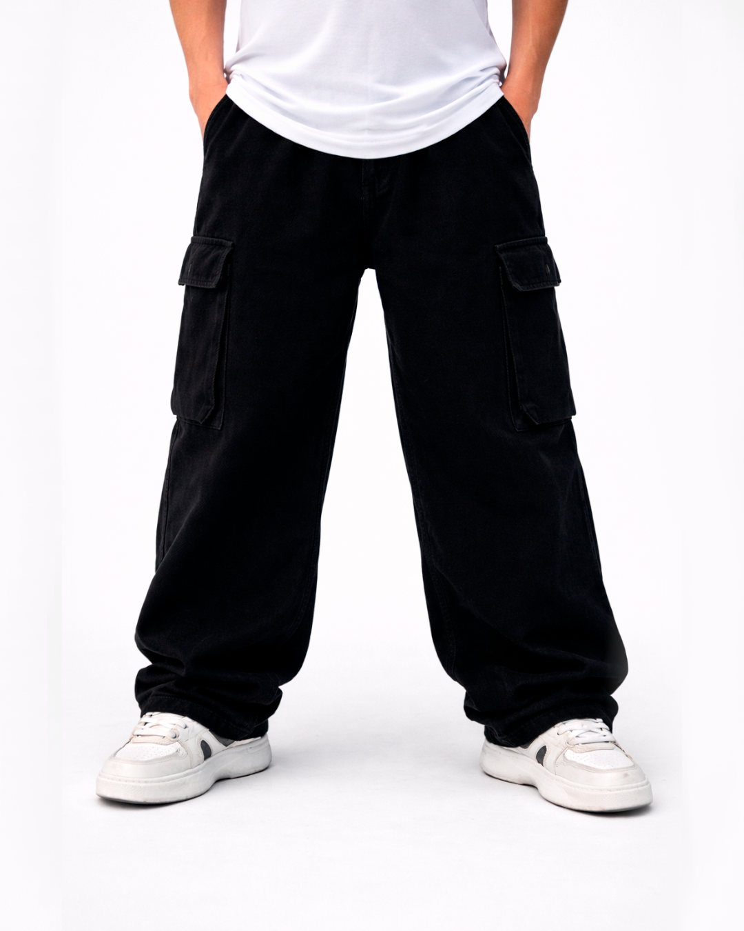 Jeans Cargo Baggy Negro