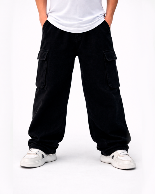 Jeans Cargo Baggy Negro