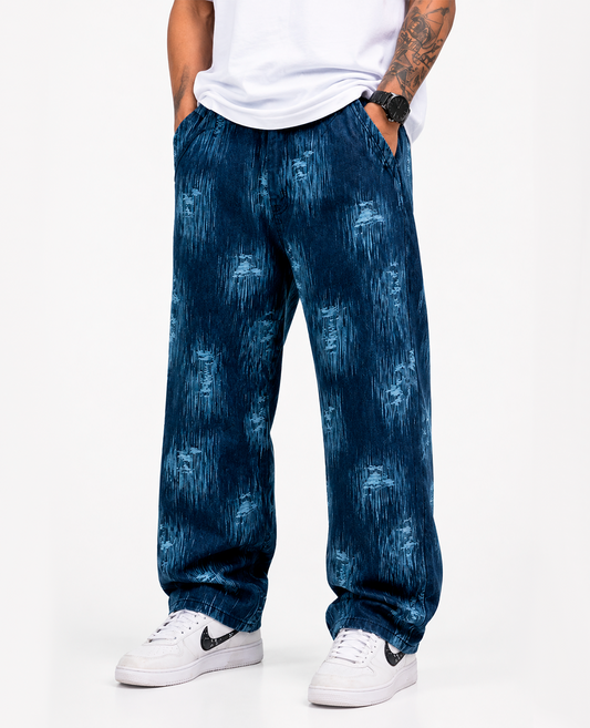 Jean Oversize Azul Índigo Destroyed