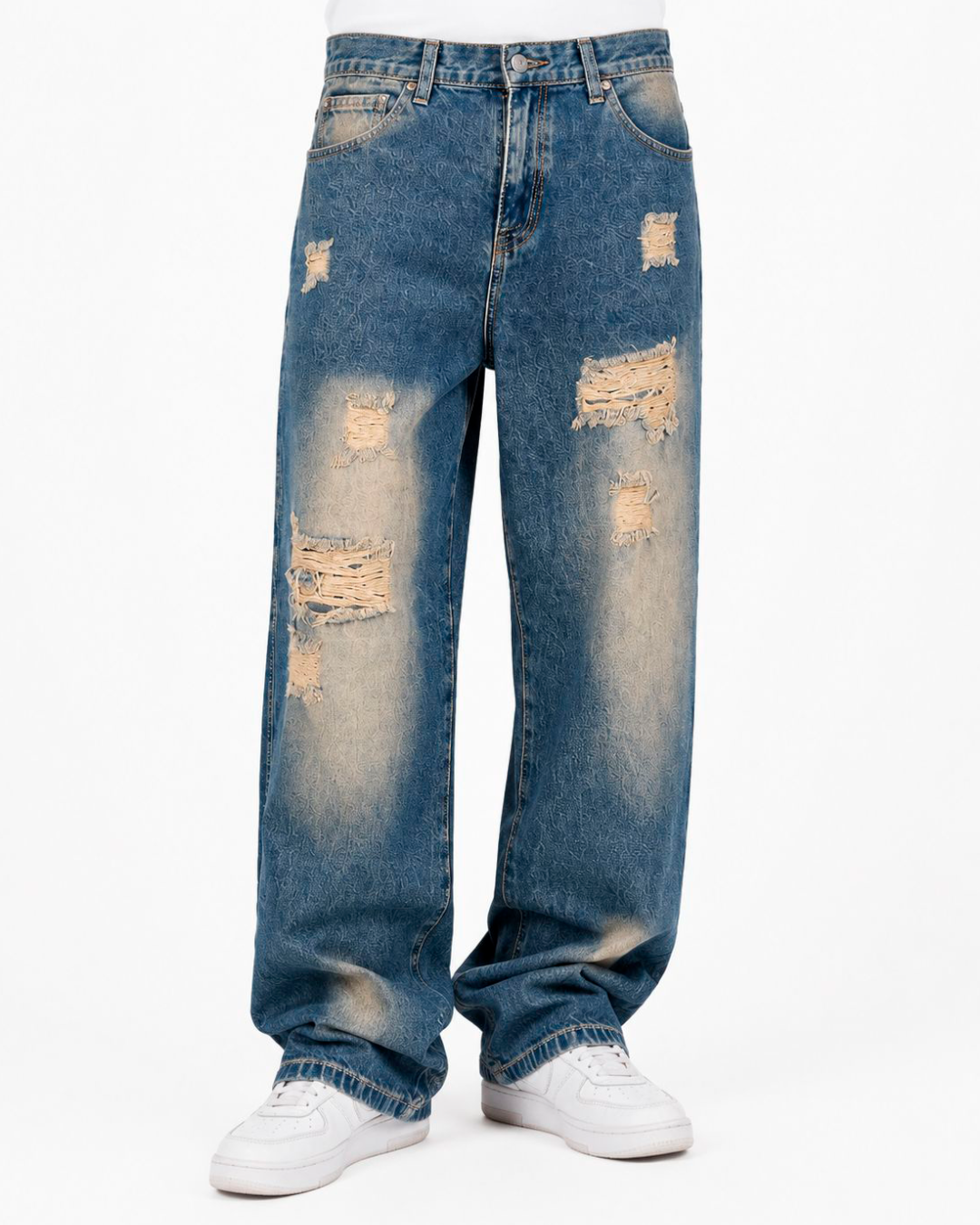 Jeans Oversize Destroyed AZUL VERDOSO