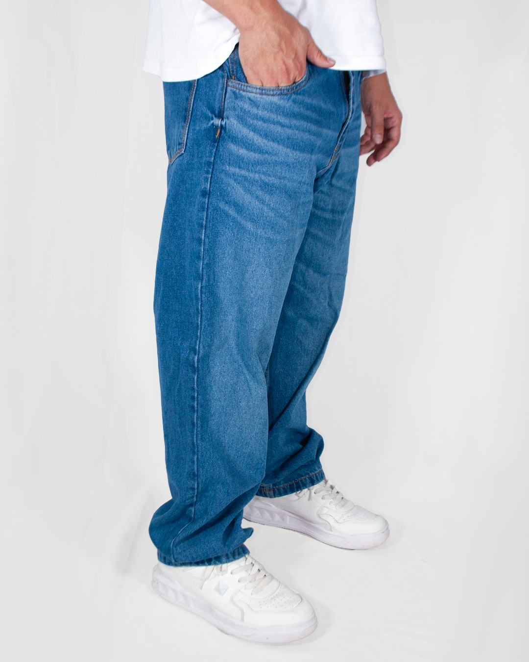 Pantalón Baggy Azul Medio Clásico