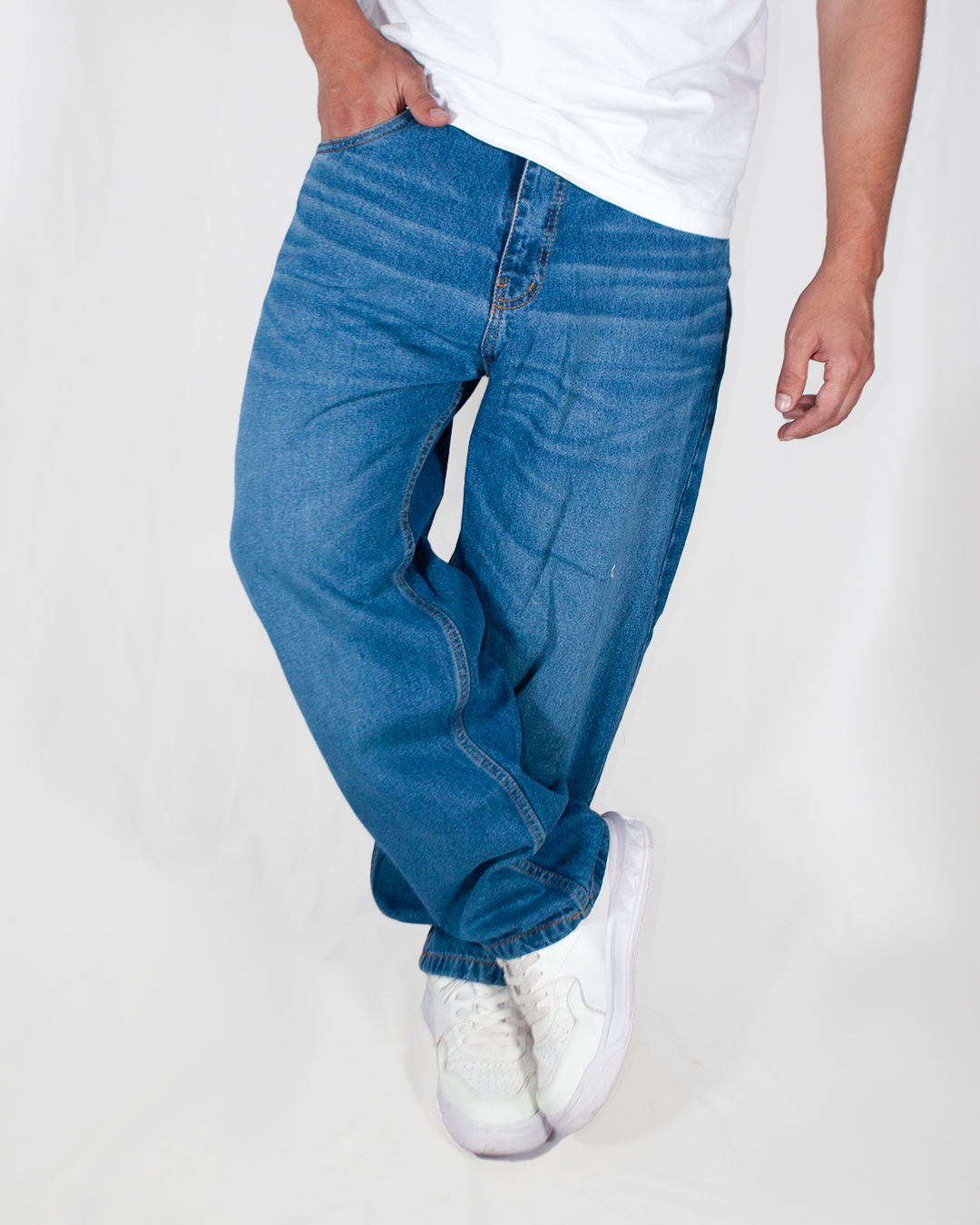 Pantalón Baggy Azul Medio Clásico
