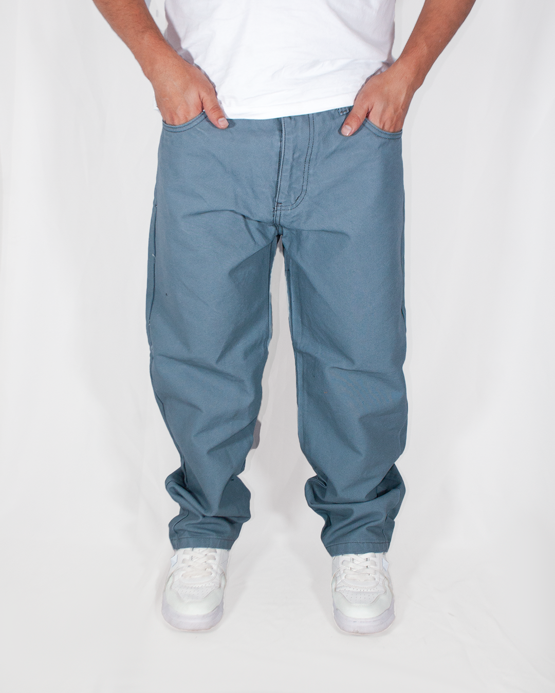 Pantalón Baggy Canva Gris Azulado