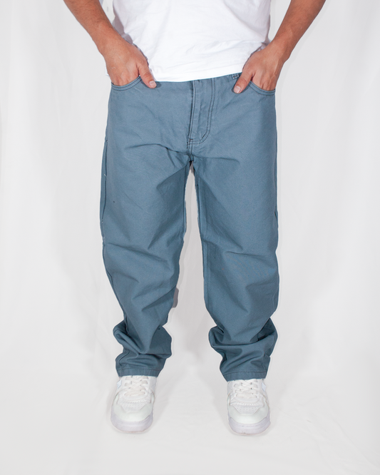 Pantalón Baggy Canva Gris Azulado